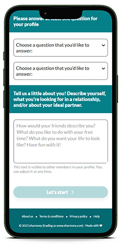 eharmony - Step 6 Mobile image eharmony sign up - Step 6