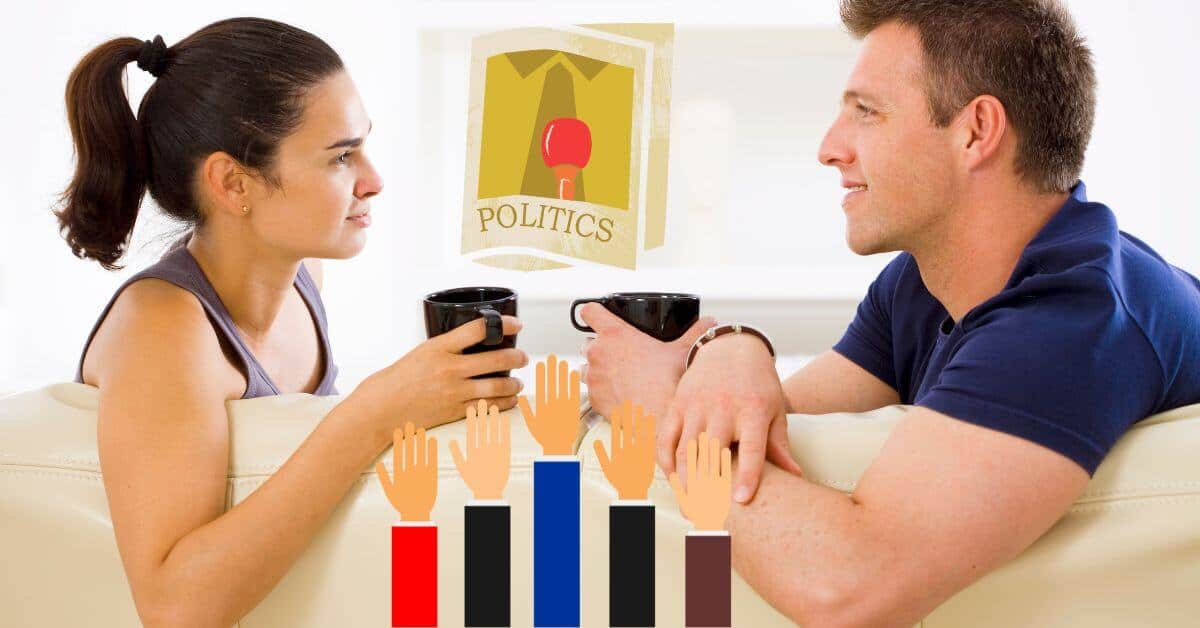 Couple dealing with political differences