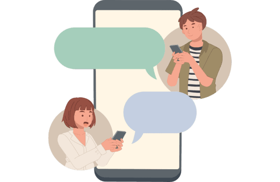 two people texting