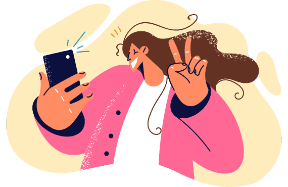 Woman taking profile pictures
