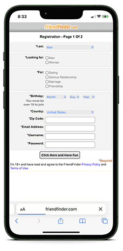 FriendFinder.com - Step 2