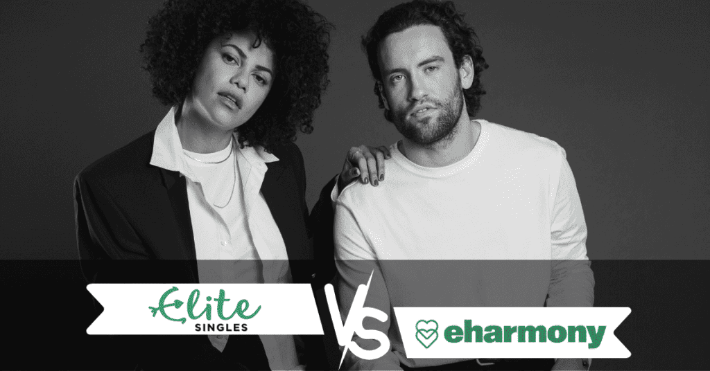 Fashionable Couple Sitting Down - Elite Singles vs eharmony