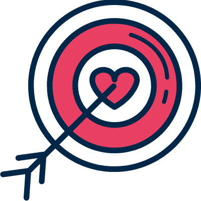 heart in the middle of bullseye