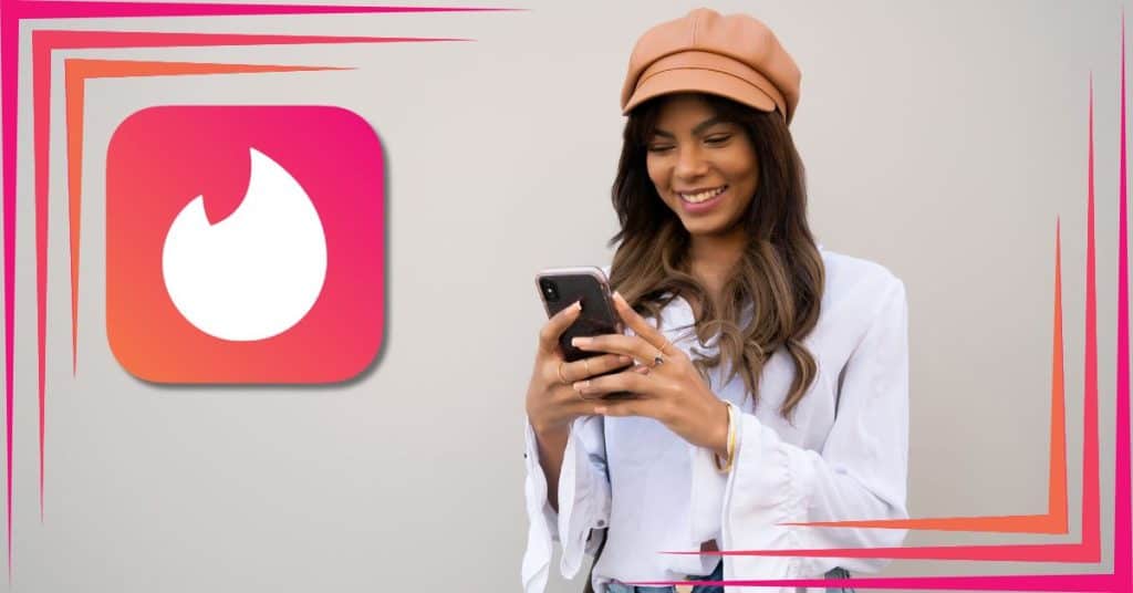woman using tinder