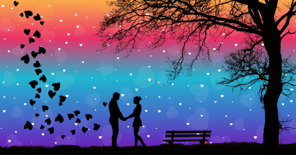 man and woman holding hands near tree