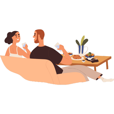 couple sitting and eating