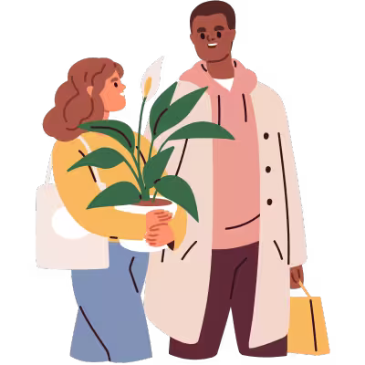 couple shopping and talking